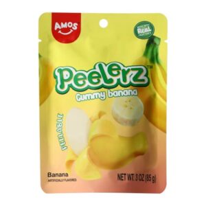 Amos Peelerz Gummy Banana 3oz Peg Bag 12ct
